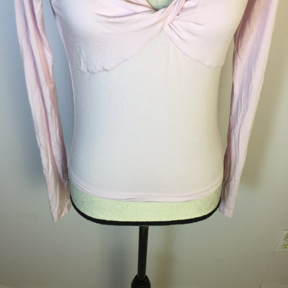 Lululemon Shirt Top Sz M Woman Pink Modal Silk Blend V-Neck Long Sleeve Athletic - Picture 5 of 14